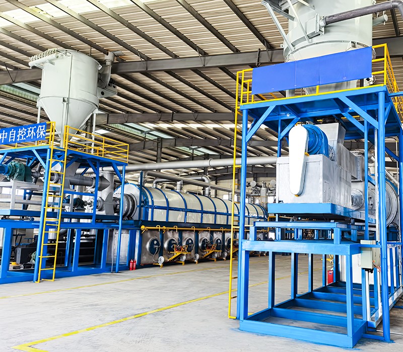 Planta de pirólisis continua para convertir neumáticos de desecho en aceite